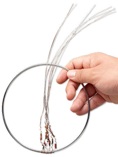 Beaded wires on a hoop